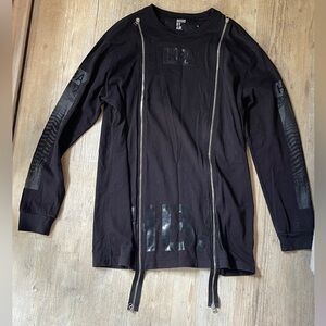 Hood by air xl skeleton shirt with zippers